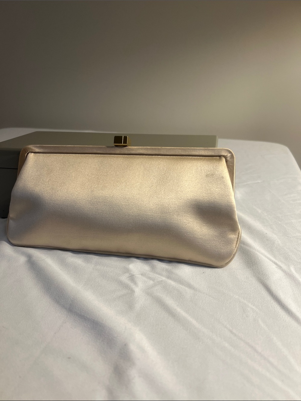 Lambertson Truex Champagne Gold Leather Clutch